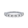 Diamonds Direct Women'S Bands | Offset Princess And Round Diamond Wedding Band By Classique White Gold 14K