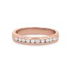 Diamonds Direct Women'S Bands | Channel Diamond Wedding Band By True Romance Rose Gold 14K