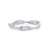 Diamonds Direct Women'S Bands | Modern Wave Diamond Eternity Band By Classique White Gold 14K