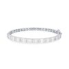 Diamonds Direct Bracelets | Mixed Diamond Mosaic Bangle White Gold 14K