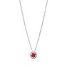 Diamonds Direct Necklaces & Pendants | Ruby And Diamond Halo Pendant Necklace White Gold 14K