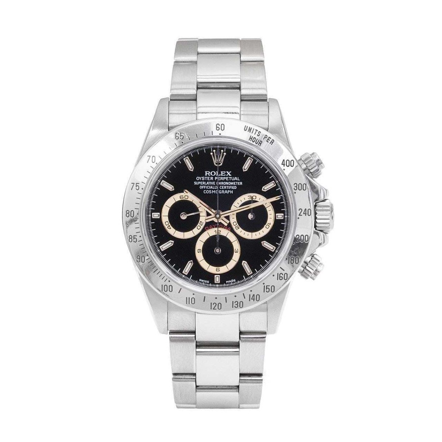 Diamonds Direct Men'S Watches | Rolex Daytona 40Mm Black Dial Watch | Oystersteel Bracelet