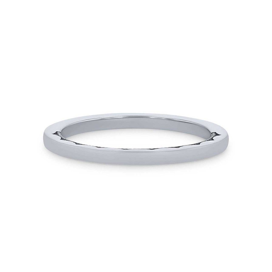 Diamonds Direct Women'S Bands | Tacori Sculpted Crescent 1.5Mm Plain Wedding Band White Gold 18K