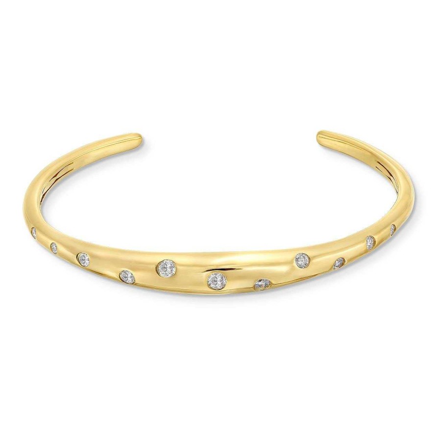 Diamonds Direct Bracelets | Scattered Diamond Cuff Bracelet