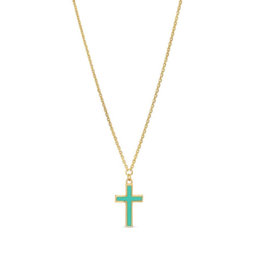 Diamonds Direct Necklaces & Pendants | Turquoise Enamel Cross Pendant