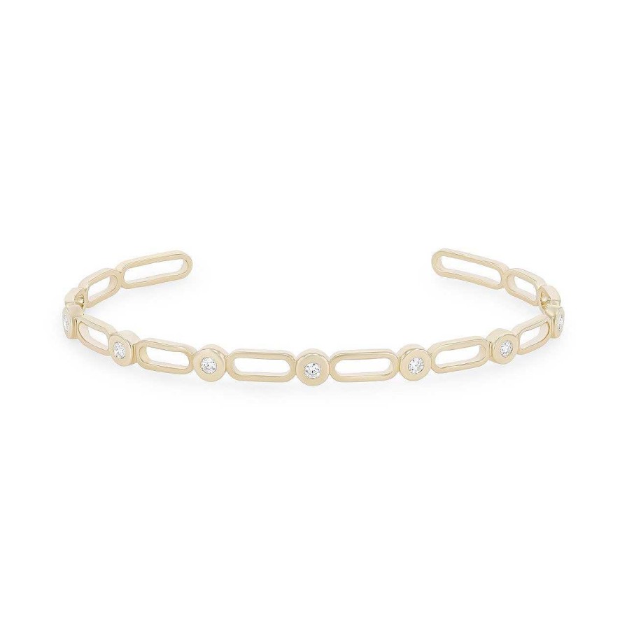 Diamonds Direct Bracelets | Michael M. Connection Cuff Bangle Yellow Gold 14K