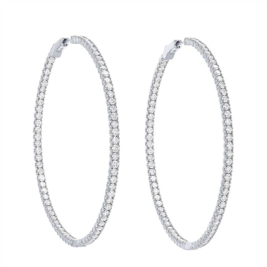 Diamonds Direct Earrings | Two Inch Diamond Hoop Earrings