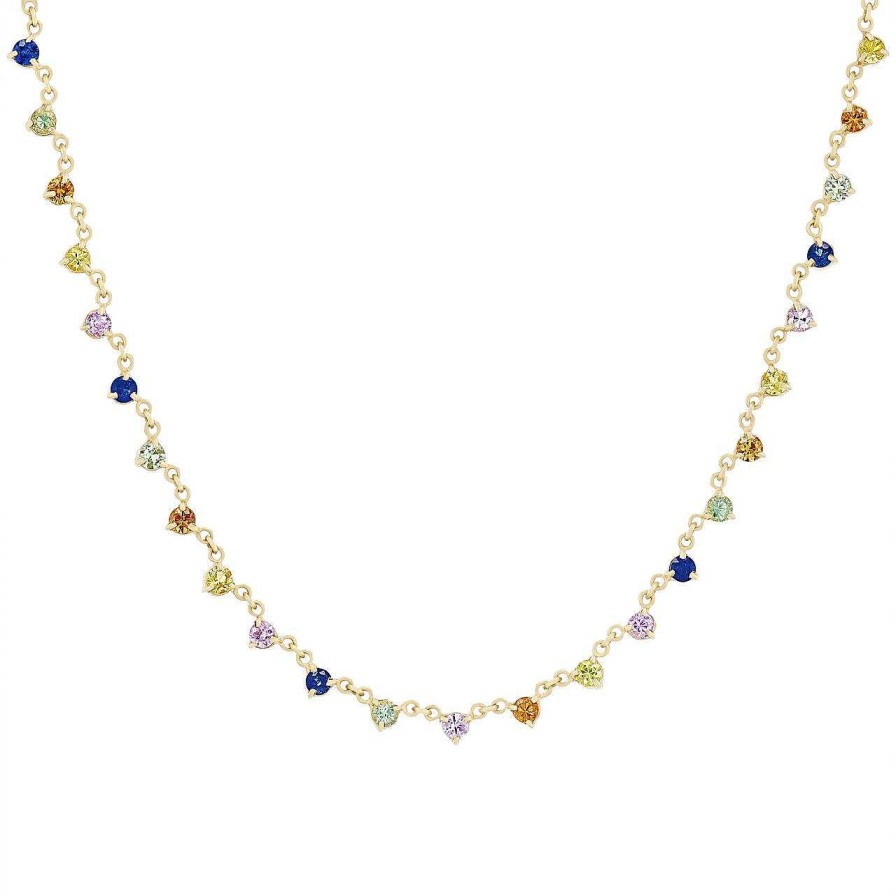 Diamonds Direct Necklaces & Pendants | Multicolor Sapphire Tennis Necklace