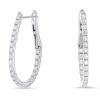 Diamonds Direct Earrings | Oval-Shaped Diamond Hoops White Gold 14K